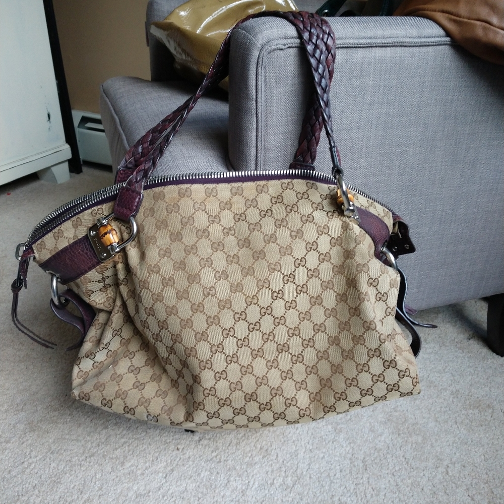 Authentic Gucci Bamboo Bar Tote size Medium